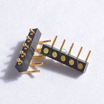 2.5mm Pitch 5Pin Right Angle Pogo Pin Connector | Spring Contact | Jiatel