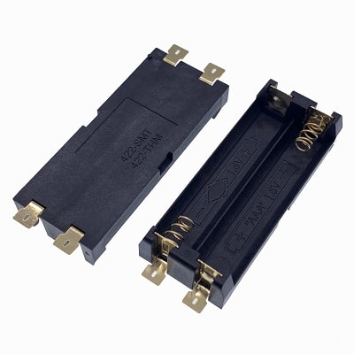 Two Cell AAA SMD Nylon Spring Battery Holder ,Gold Plating
