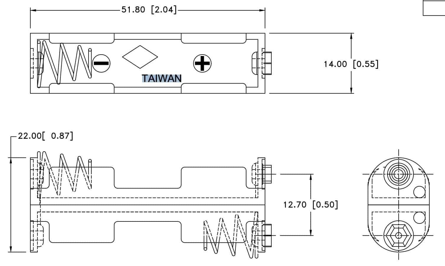 2 AAA Battery Holder with 9V snap fasteners - Image 2