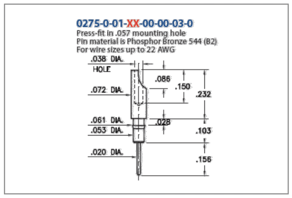 0275 Solder Cup Terminal Pin