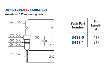 mill-max 3411 drawing