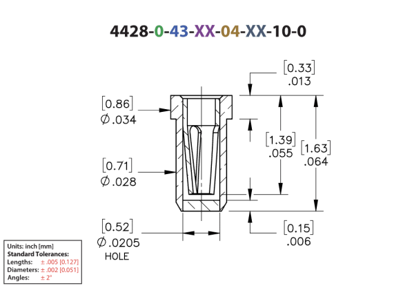 mill-max 4428 drawing