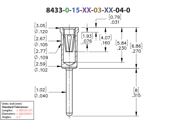 mill-max 8433 Drawing