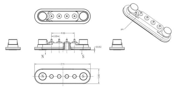 Male-and-female-magnetic-watch-charger-cable-usb-connector 1