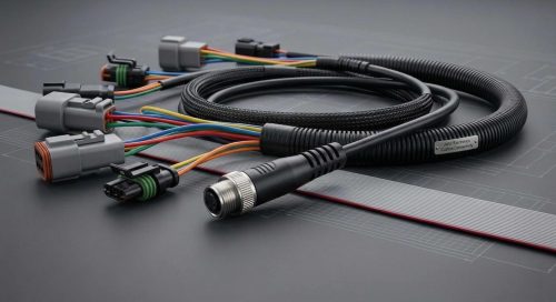 Jiatel custom wire harness and cable assembly manufacturing capabilities overview, including magnetic pogo pin, overmolded, and industrial loom solutions.